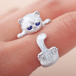Animal Cat Eyes Open Ring