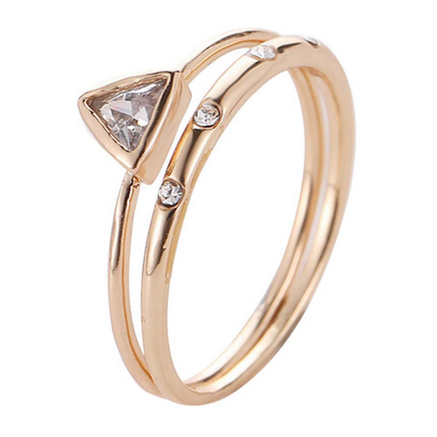 Vintage Gold Color Rhinestone Joint Rings